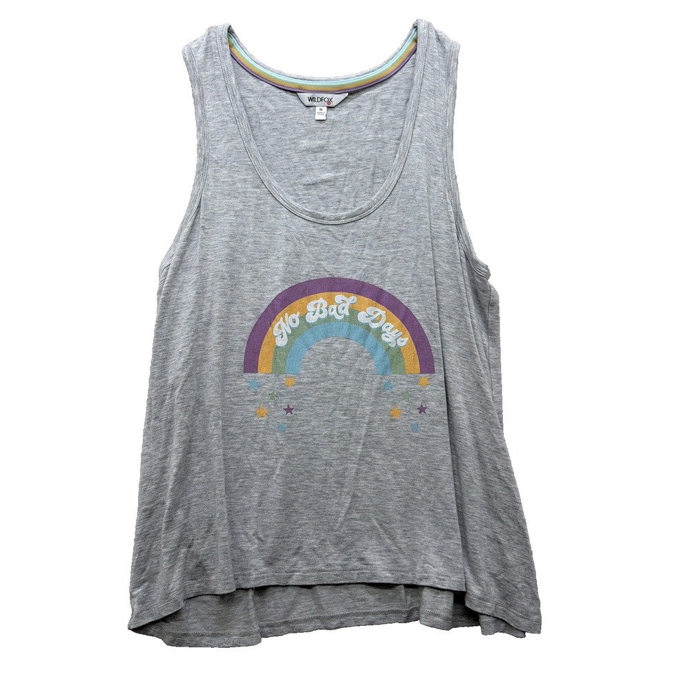 Wildfox Women's Lounge Tank size M, slouchy fit happy logo